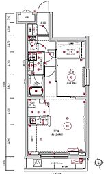 LUMEED梅島 2階1LDKの間取り