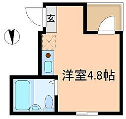 エスポワール町屋弐番館 2階ワンルームの間取り