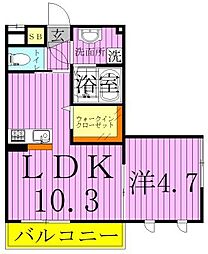 ラカーサフェリーチェ 1LDKの間取図画像