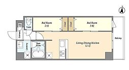 アルファコート梅島 2LDKの間取図画像