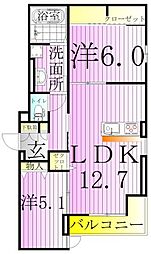 ノーブルヴィラ 2LDKの間取図画像