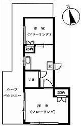 SKマンション 2DKの間取図画像