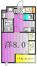 カンパネラ 1Kの間取図画像