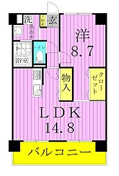 レジデンス・フォンテーヌ 1LDKの間取図画像