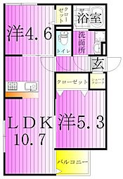 ウィンドテラス千住緑町 2LDKの間取図画像