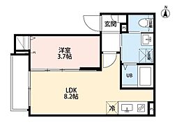 メゾン・リヴィエール熊野前(メゾン・リヴィエールクマノマエ) 1LDKの間取図画像