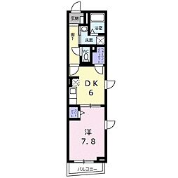 メゾン・ド・フレール 1DKの間取図画像