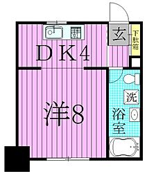 メゾン・ド・メルシー 1DKの間取図画像