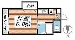 北浦ビル 1Kの間取図画像