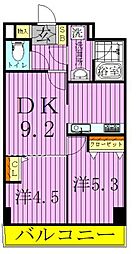 KDXレジデンス梅島 2DKの間取図画像