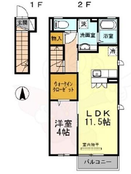 Mon cheri千歳烏山 ｜東京都世田谷区上祖師谷１丁目(賃貸アパート1LDK・2階・45.74㎡)の写真 その2