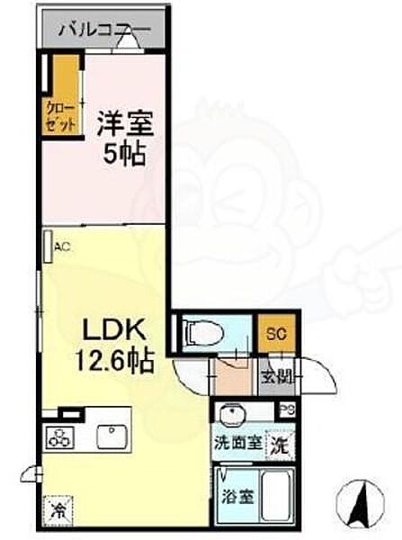 ECLAS ｜東京都調布市東つつじケ丘１丁目(賃貸アパート1LDK・3階・40.24㎡)の写真 その2