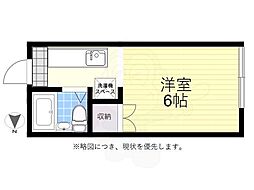 京王線 千歳烏山駅 徒歩3分の賃貸アパート 2階ワンルームの間取り