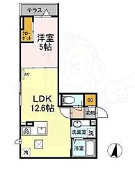 ECLAS 1階1LDKの間取り