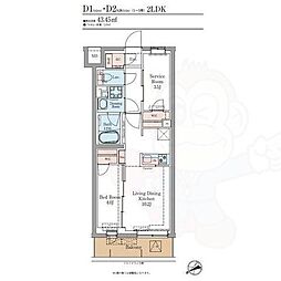 LUMINOUSつつじヶ丘 1SLDKの間取図画像