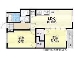 上北沢第1コーポラス 2LDKの間取図画像