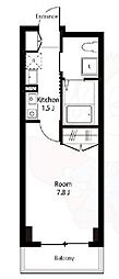 アンビックスつつじヶ丘A棟 1Kの間取図画像