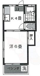 フジハイツ 1Kの間取図画像