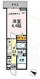 セレスティア北烏山 1Kの間取図画像