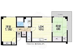 ファミールY.K 2LDKの間取図画像