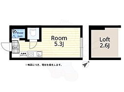 ハーモニーテラス八幡山2 ワンルームの間取図画像