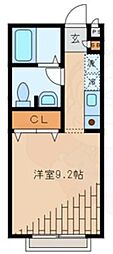 リレントヒルズ ワンルームの間取図画像