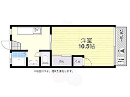 ハウス富士見 1Kの間取図画像