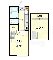 グランドール上北沢 1Kの間取図画像