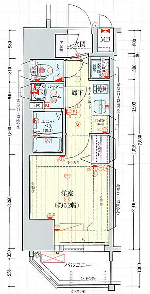 プレサンス北堀江 ｜大阪府大阪市西区北堀江４丁目(賃貸マンション1K・11階・22.35㎡)の写真 その2