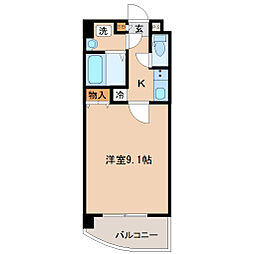 CITY連坊7 1Kの間取図画像