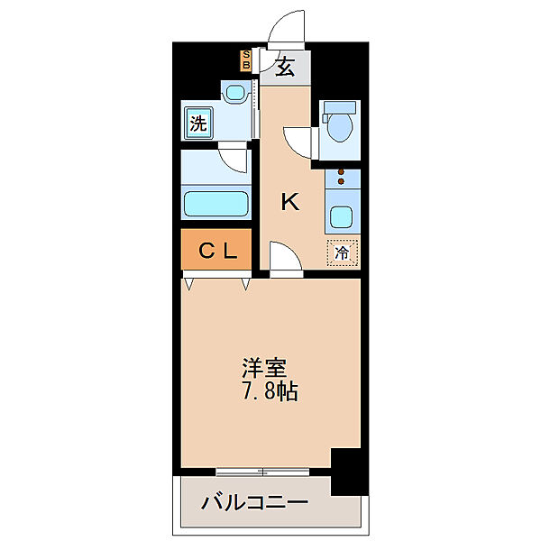 画像2:１Ｋ・２７．８８平米・北西向き