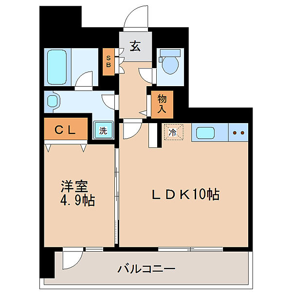 宮城県仙台市宮城野区二十人町(賃貸マンション1LDK・4階・37.38㎡)の写真 その2