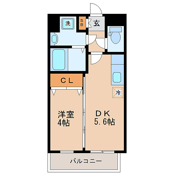 画像2:１ＤＫ・２６．６４平米・南東向き