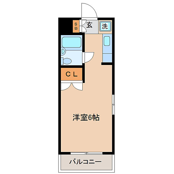 画像2:１Ｒ・１８．０１平米・西向き