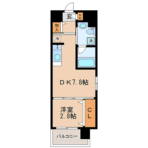 THE BLISSFUL FORT 仙台駅東 ｜宮城県仙台市宮城野区二十人町(賃貸マンション1DK・2階・28.47㎡)の写真 その2