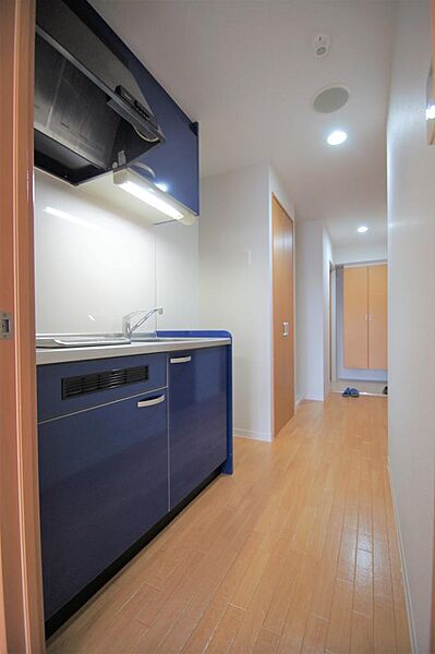 画像9:清潔感のあるキッチン。シンクが広めで収納スペースもあります。1口IHクッキングヒーターが備付。