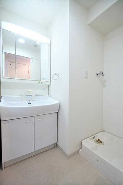 画像15:洗面所、シャワー付き洗面化粧台、、身だしなみを整える際に便利です。