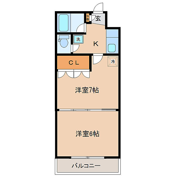 宮城県仙台市青葉区宮町２丁目(賃貸マンション2K・2階・31.85㎡)の写真 その2