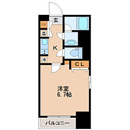 HF北四番丁レジデンス 1Kの間取図画像