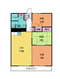マンション二枚橋 3LDKの間取図画像