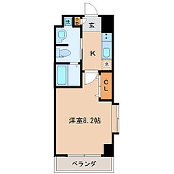 エルスタンザ仙台八幡 1Kの間取図画像