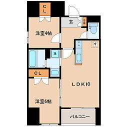JR仙石線 榴ケ岡駅 徒歩2分の賃貸マンション 6階2LDKの間取り