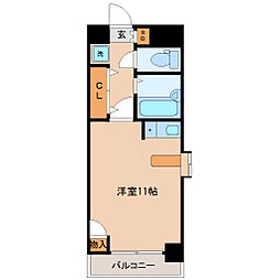 仙台市営南北線 北四番丁駅 徒歩10分の賃貸マンション 4階ワンルームの間取り