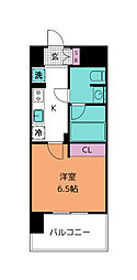 エクルベージュ 5階1Kの間取り
