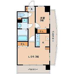RESIDIA榴ヶ岡公園 1LDKの間取図画像