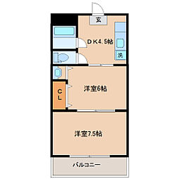 シエロ北四番丁 2Kの間取図画像