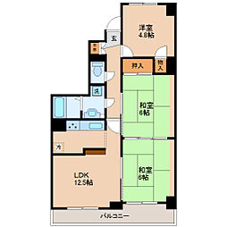 グリーンパーク小松島 2SLDKの間取図画像
