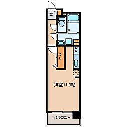 中ノ坂レジデンス ワンルームの間取図画像