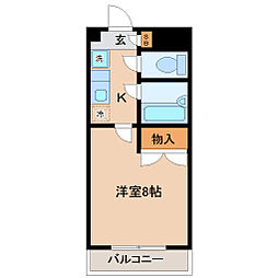 パルグランドマンション 1Kの間取図画像