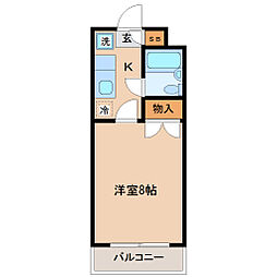 アンカーヒルズ川内No2 1Kの間取図画像